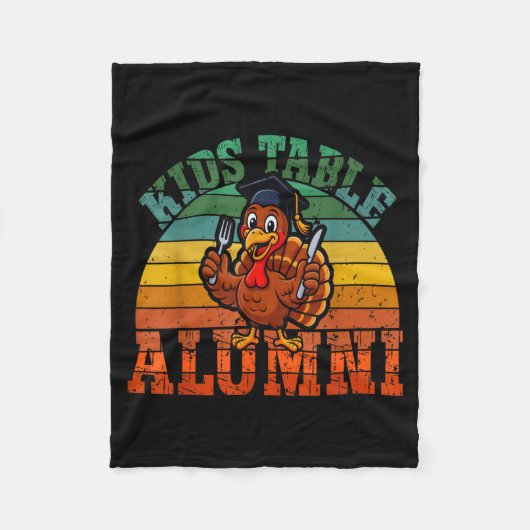 Retro Thanksgiving Turkey Graduate Kids Table Alum Fleecedecke (Vorderseite)