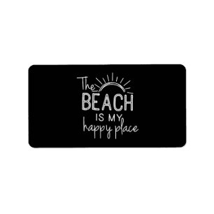 Retro The Beach ist mein glücklicher Platz Funny S Adressaufkleber