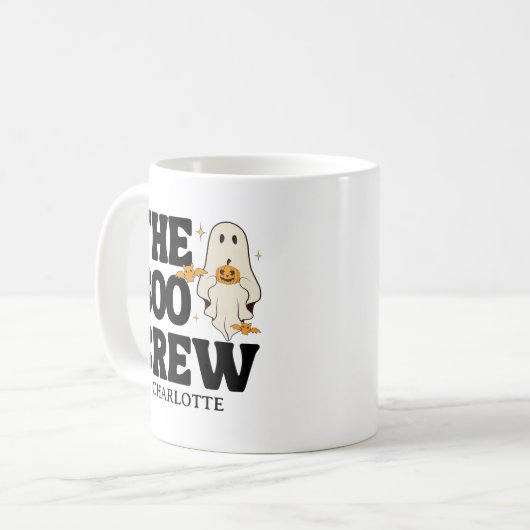  Retro The Boo Crew Spooky Halloween Kaffeetasse (Vorderseite Links)