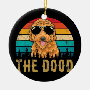 Retro The Dood Vintage Goldendoodle Hundemutter Va Keramik Ornament