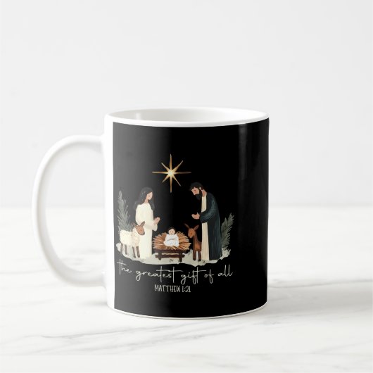 Retro The Greatest Gift Of All Jesus Nativity Chri Kaffeetasse (Links)