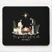 Retro The Greatest Gift Of All Jesus Nativity Chri Mousepad (Vorne)