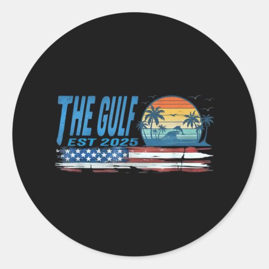 Retro The Gulf Est 2025 Women Men  Runder Aufkleber (Vorderseite)