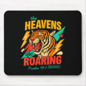 Retro The Heavens Are Roaring Believer Bible Verse Mousepad (Vorne)