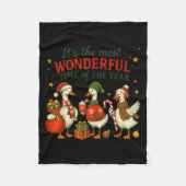 Retro The Most Wonderful Time Of The Year Christma Fleecedecke (Vorderseite)