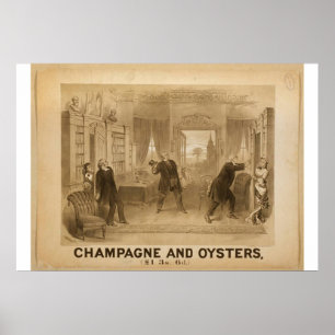 Retro-Theater Champagner und Oysters Poster