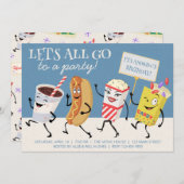 Retro Theater gehen wir alle ins Party Einladung (Vorne/Hinten)