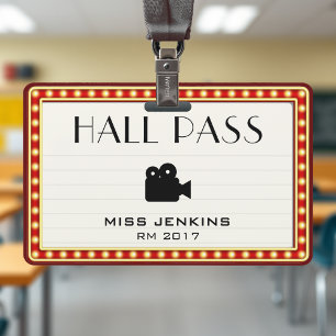 Retro-Theater-Markise-Schüler-Hall-Pass Ausweis