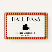 Retro Theater Marquee Sign Hall Pass Ausweis (Vorderseite)