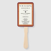 Retro Theater Marquee Sign Red Wedding Programm Fächer (Vorderseite)