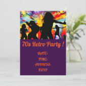 Retro-Theme-Tanz-Party 1970 Einladung (Stehend Vorderseite)
