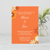 Retro Themed Einladung 70er Blume Power (Stehend Vorderseite)