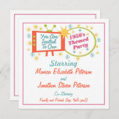 Retro Themed Party Einladung der 50er Jahre (Vorne/Hinten)