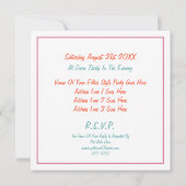 Retro Themed Party Einladung der 50er Jahre (Rückseite)