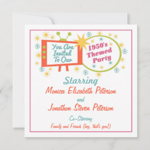 Retro Themed Party Einladung der 50er Jahre