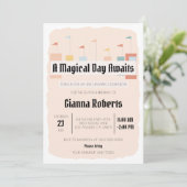 Retro Themenpark, Vintager Karneval zum Geburtstag Einladung (Stehend Vorderseite)