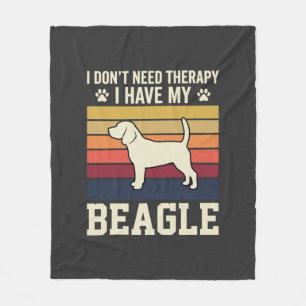 Retro-Therapie mit Vintage-Beagle-Hund Fleecedecke