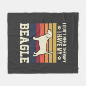 Retro-Therapie mit Vintage-Beagle-Hund Fleecedecke (Vorderseite (Horizontal))