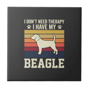 Retro-Therapie mit Vintage-Beagle-Hund Fliese