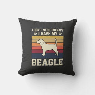 Retro-Therapie mit Vintage-Beagle-Hund Kissen