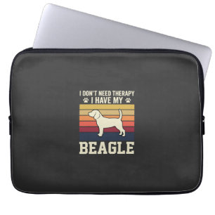 Retro-Therapie mit vintage Beagle-Hund Laptopschutzhülle