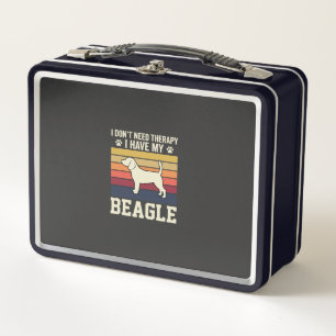 Retro-Therapie mit Vintage-Beagle-Hund Metall Brotdose