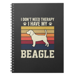 Retro-Therapie mit vintage Beagle-Hund Notizblock