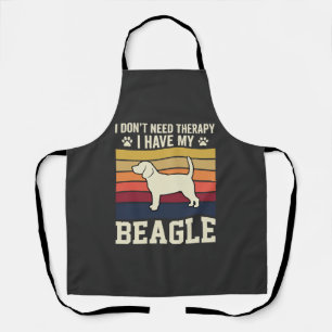 Retro-Therapie mit vintage Beagle-Hund Schürze