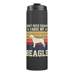 Retro-Therapie mit vintage Beagle-Hund Thermosbecher
