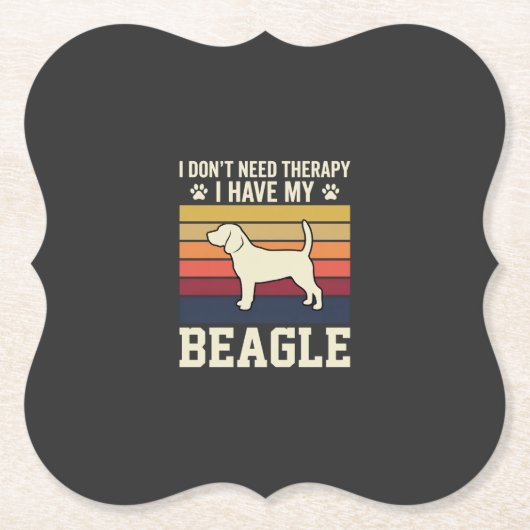 Retro-Therapie mit Vintage-Beagle-Hund Untersetzer (Vorderseite)
