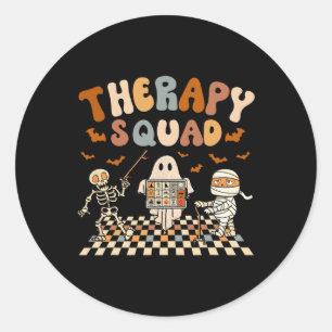 Retro Therapie Squad Slp Ot PT Team Halloween Spee Runder Aufkleber
