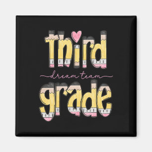 Retro Third Grade Dream Team Bleistift Lehrer Rück Magnet