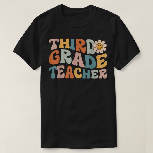 Retro Third Grade Teacher Life - farbenfrohe 3. Gr T-Shirt (Design vorne)