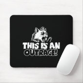 Retro This Is An Outrage Quote Meme Cat Cute Funny Mousepad (Mit Mouse)