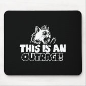 Retro This Is An Outrage Quote Meme Cat Cute Funny Mousepad (Vorne)