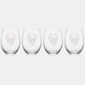 Retro Thorny Rose Herz Skull Weinglas Ohne Stiel (Hinten)