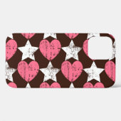 Retro Threadbare Herz Stars Textur Case-Mate iPhone Hülle (Rückseite (Horizontal))