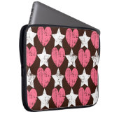Retro Threadbare Herz Stars Textur Laptopschutzhülle (Vorne Rechts)