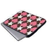 Retro Threadbare Herz Stars Textur Laptopschutzhülle (Vorne Knopf)