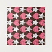 Retro Threadbare Herz Stars Textur Wandteppich (Vorderseite (Horizontal))