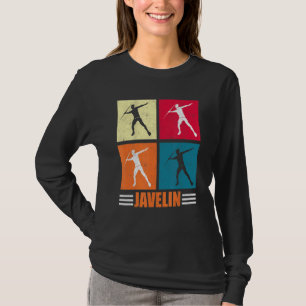 Retro Throw Javelin Throwing Spur und Fie T-Shirt