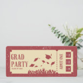 Retro-Ticket-Abschlussfeier Einladung (Stehend Vorderseite)