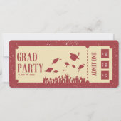 Retro-Ticket-Abschlussfeier Einladung (Vorderseite)