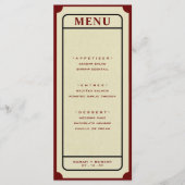 Retro Ticket Stub Hochzeit Menükarte (Vorderseite)