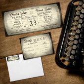 Retro-Ticket-Typografie Rücksendeadressetikett