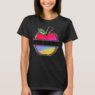 Retro-Tie-Dye-Apfel-Frohe 100 Tage Schule Lehre T-Shirt