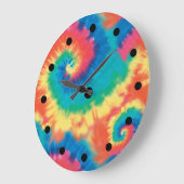Retro Tie Dye Clocks Große Wanduhr (Winkel)