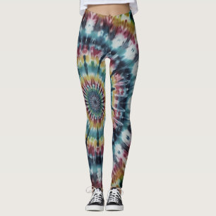 Retro-Tie-Dye-Stil auf einem Paar maßgeschneiderte Leggings