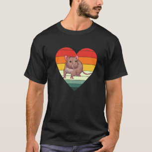 Retro-Tier Herzratte Besitzer-Ratte T-Shirt