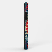 Retro-Tierdruckhaut aus Leopard (blau, rot) Case-Mate iPhone Hülle (Hinten/Rechts)